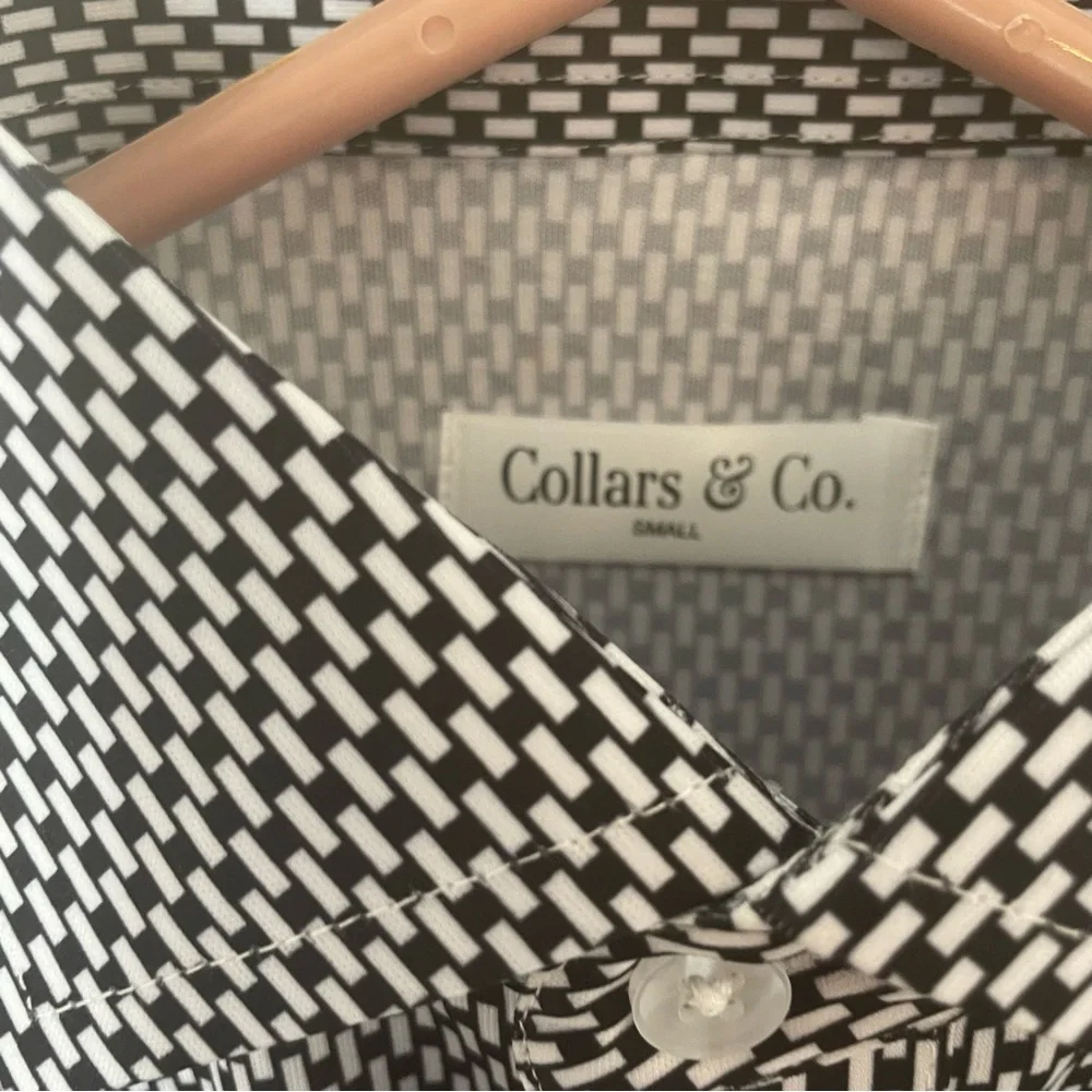 NWT Collars‎ & Co. Vantage Black White Semi-Spread Polo Extra Small